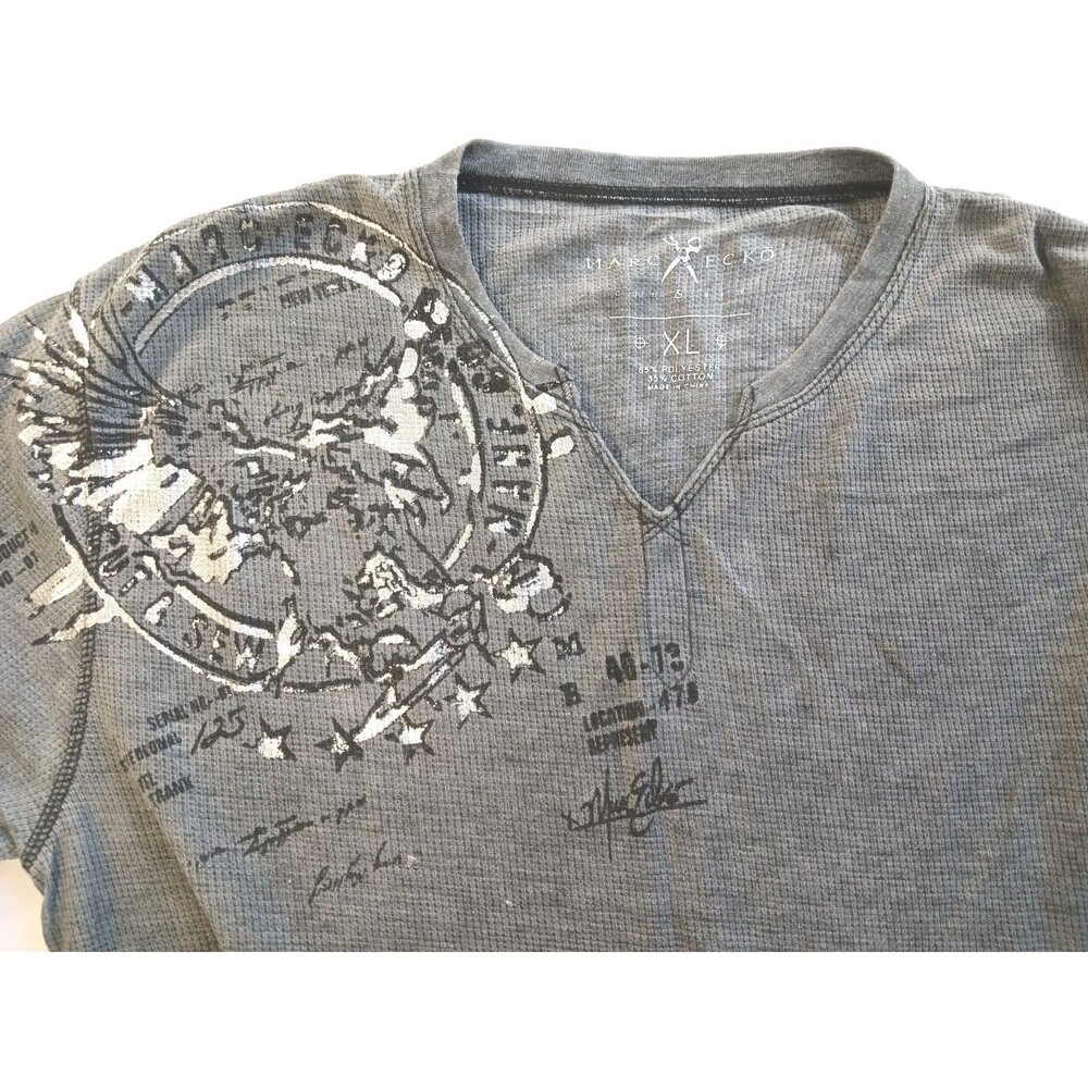Marc Ecko Pull Over Shirt Dark Gray Long Sleeve XL